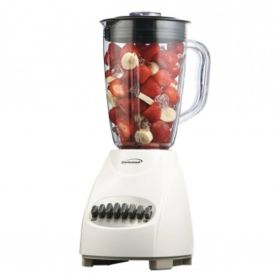 Brentwood 12 Speed Blender with Plastic Jar in White
